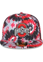 New Era Ohio State Buckeyes Mens Red 3-Tone Tie Dye 59FIFTY Fitted Hat