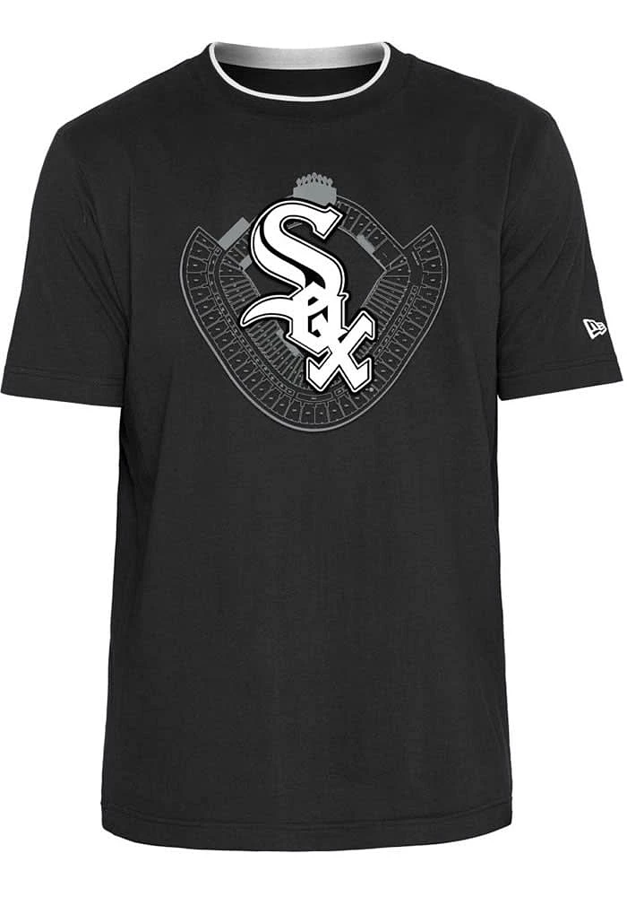 New Era Chicago White Sox Black STADIUM BRUSHED COTTON Short Sleeve T Shirt