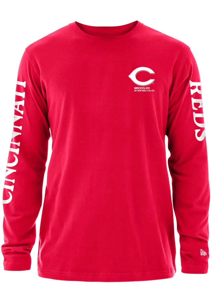 New Era Cincinnati Reds Red ENERGY BRUSHED COTTON Long Sleeve T Shirt