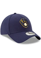 New Era Milwaukee Brewers Mens Navy Blue Team Classic 39THIRTY Flex Hat