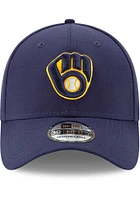New Era Milwaukee Brewers Mens Navy Blue Team Classic 39THIRTY Flex Hat