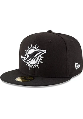 New Era Miami Dolphins Mens Black Basic 59FIFTY Fitted Hat