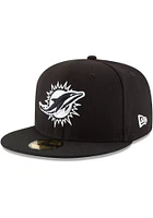 New Era Miami Dolphins Mens Black Basic 59FIFTY Fitted Hat