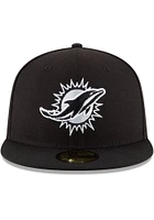 New Era Miami Dolphins Mens Black Basic 59FIFTY Fitted Hat