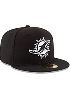 New Era Miami Dolphins Mens Black Basic 59FIFTY Fitted Hat