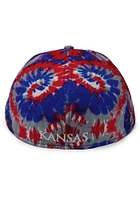 New Era Kansas Jayhawks Mens Blue 3-Tone Tie Dye 59FIFTY Fitted Hat