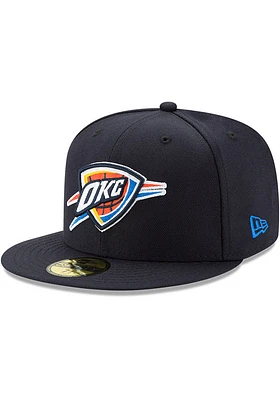 New Era Oklahoma City Thunder Mens Navy Blue Basic 59FIFTY Fitted Hat