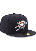 New Era Oklahoma City Thunder Mens Navy Blue Basic 59FIFTY Fitted Hat