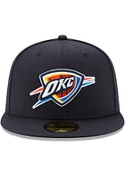 New Era Oklahoma City Thunder Mens Navy Blue Basic 59FIFTY Fitted Hat