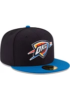 New Era Oklahoma City Thunder Mens Navy Blue 2T Basic 59FIFTY Fitted Hat
