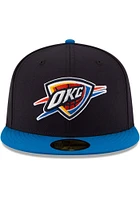 New Era Oklahoma City Thunder Mens Navy Blue 2T Basic 59FIFTY Fitted Hat
