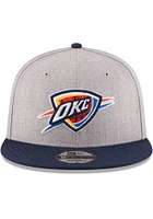 New Era Oklahoma City Thunder Grey Heathered 2T 9FIFTY Mens Snapback Hat