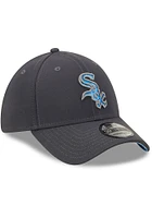 New Era Chicago White Sox Mens Charcoal 2022 Fathers Day 39THIRTY Flex Hat