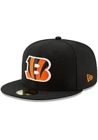 New Era Cincinnati Bengals Mens Black Basic 59FIFTY Iconic Fitted Hat