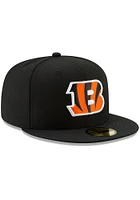 New Era Cincinnati Bengals Mens Black Basic 59FIFTY Iconic Fitted Hat