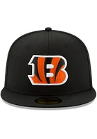 New Era Cincinnati Bengals Mens Black Basic 59FIFTY Iconic Fitted Hat