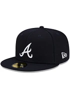 New Era Atlanta Braves Mens Navy Blue Patch Up 59FIFTY Fitted Hat