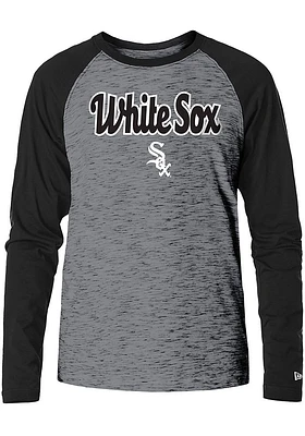 New Era Chicago White Sox Black Script Logo Long Sleeve Fashion T Shirt
