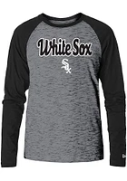 New Era Chicago White Sox Black Script Logo Long Sleeve Fashion T Shirt
