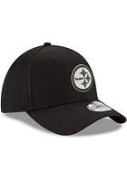 New Era Pittsburgh Steelers Mens Black GCP and White NEO 39THIRTY Flex Hat