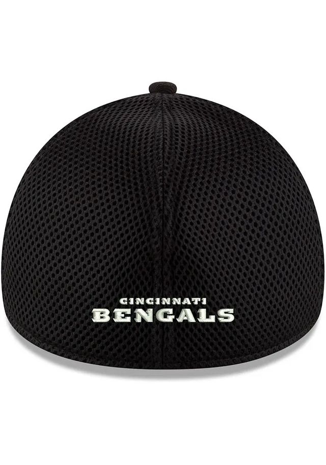 New Era Cincinnati Bengals Mens Black White Logo Neo 39THIRTY Flex Hat