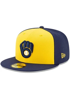 New Era Milwaukee Brewers Mens Navy Blue Alt 2020 59FIFTY Fitted Hat