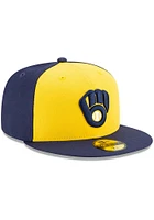 New Era Milwaukee Brewers Mens Navy Blue Alt 2020 59FIFTY Fitted Hat