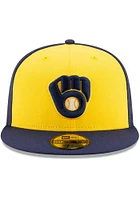 New Era Milwaukee Brewers Mens Navy Blue Alt 2020 59FIFTY Fitted Hat