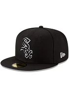 New Era Chicago White Sox Mens Black with Outline 59FIFTY Fitted Hat