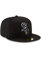 New Era Chicago White Sox Mens Black with Outline 59FIFTY Fitted Hat