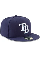 New Era Tampa Bay Rays Mens Navy Blue Game 2017 59FIFTY Fitted Hat