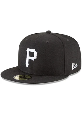 New Era Pittsburgh Pirates Mens Black Basic and White 59FIFTY Fitted Hat