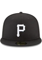 New Era Pittsburgh Pirates Mens Black Basic and White 59FIFTY Fitted Hat