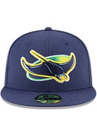 New Era Tampa Bay Rays Mens Navy Blue Alt 2018 59FIFTY Fitted Hat
