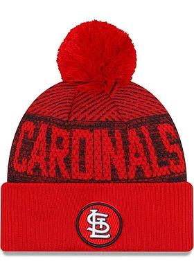 New Era St Louis Cardinals Red JR Sport Cuff Pom Youth Knit Hat