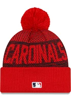 New Era St Louis Cardinals Red JR Sport Cuff Pom Youth Knit Hat