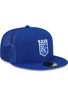 New Era Kansas City Royals Blue JR 2022 Batting Practice 59FIFTY Youth Fitted Hat