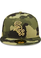 New Era Chicago White Sox Mens Green 2022 Armed Forces Day 59FIFTY Fitted Hat