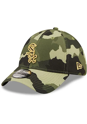 New Era Chicago White Sox Mens Green 2022 Armed Forces Day 39THIRTY Flex Hat