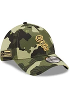 New Era Chicago White Sox Mens Green 2022 Armed Forces Day 39THIRTY Flex Hat