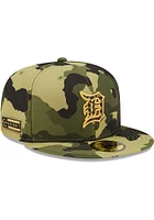 New Era Detroit Tigers Mens Green 2022 Armed Forces Day 59FIFTY Fitted Hat
