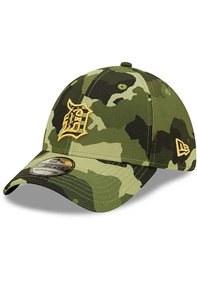 New Era Detroit Tigers Mens Green 2022 Armed Forces Day 39THIRTY Flex Hat