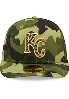 New Era Kansas City Royals Mens Green 2022 Armed Forces Day LP59FIFTY Fitted Hat
