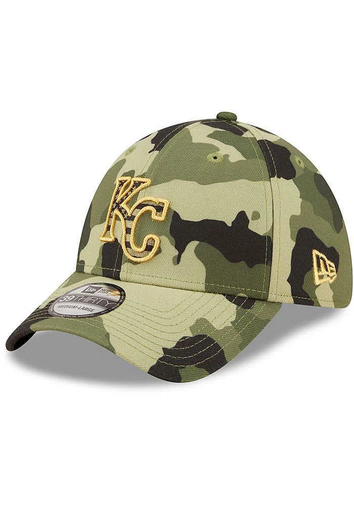 New Era Kansas City Royals Mens Green 2022 Armed Forces Day 39THIRTY Flex Hat