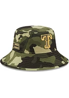 New Era Texas Rangers Green 2022 Armed Forces Day Mens Bucket Hat