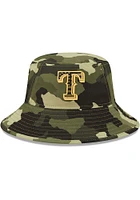 New Era Texas Rangers Green 2022 Armed Forces Day Mens Bucket Hat