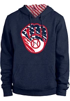 New Era Milwaukee Brewers Mens Navy Blue Flag Filled Long Sleeve Hoodie