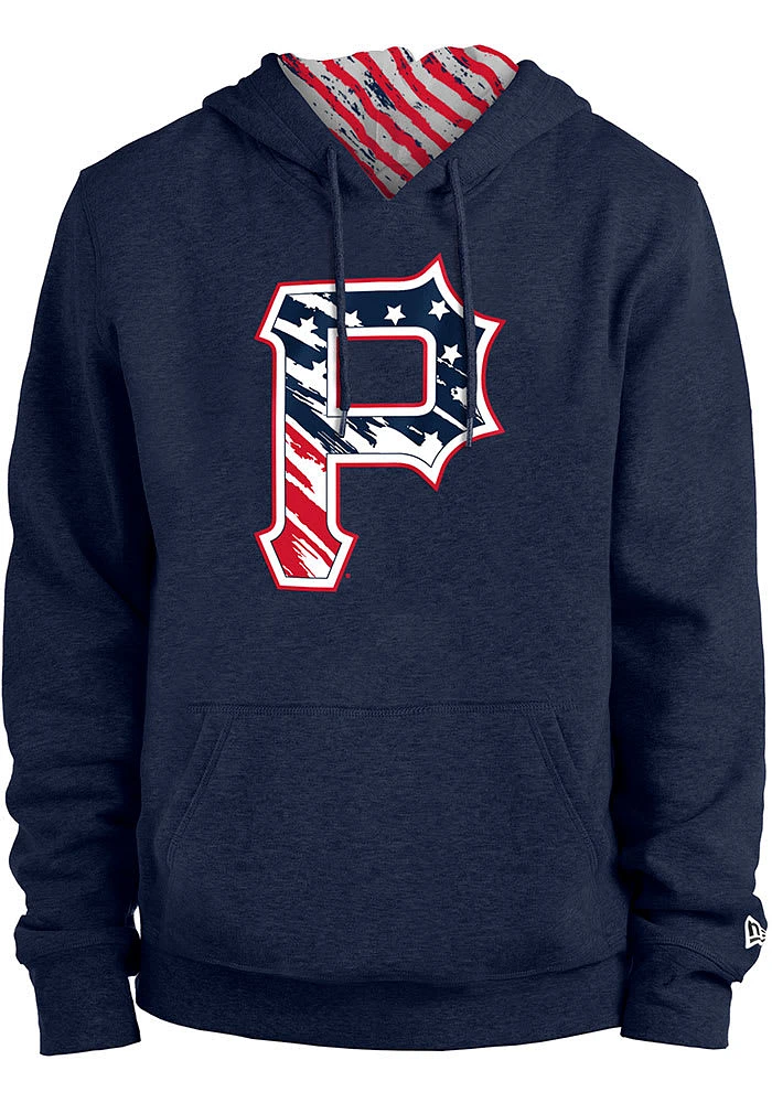 New Era Pittsburgh Pirates Mens Navy Blue Flag Filled Long Sleeve Hoodie