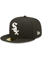 New Era Chicago White Sox Mens Black POP SWEAT 5950 Fitted Hat