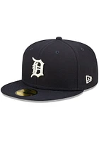 New Era Detroit Tigers Mens Navy Blue POP SWEAT 5950 Fitted Hat